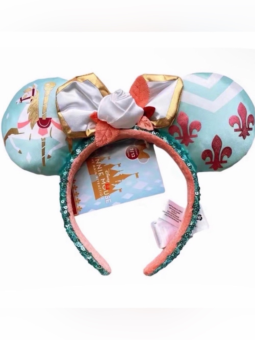 New Disney Parks King Arthur’s Carousel Minnie Mouse Ears Headband.